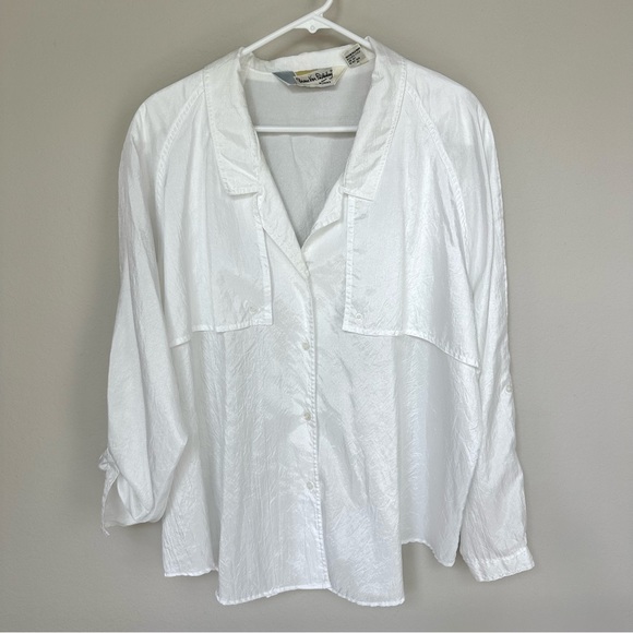 Diane Von Furstenberg Vintage Crinkle Top with Flaps 42 / 22W - Picture 1 of 9